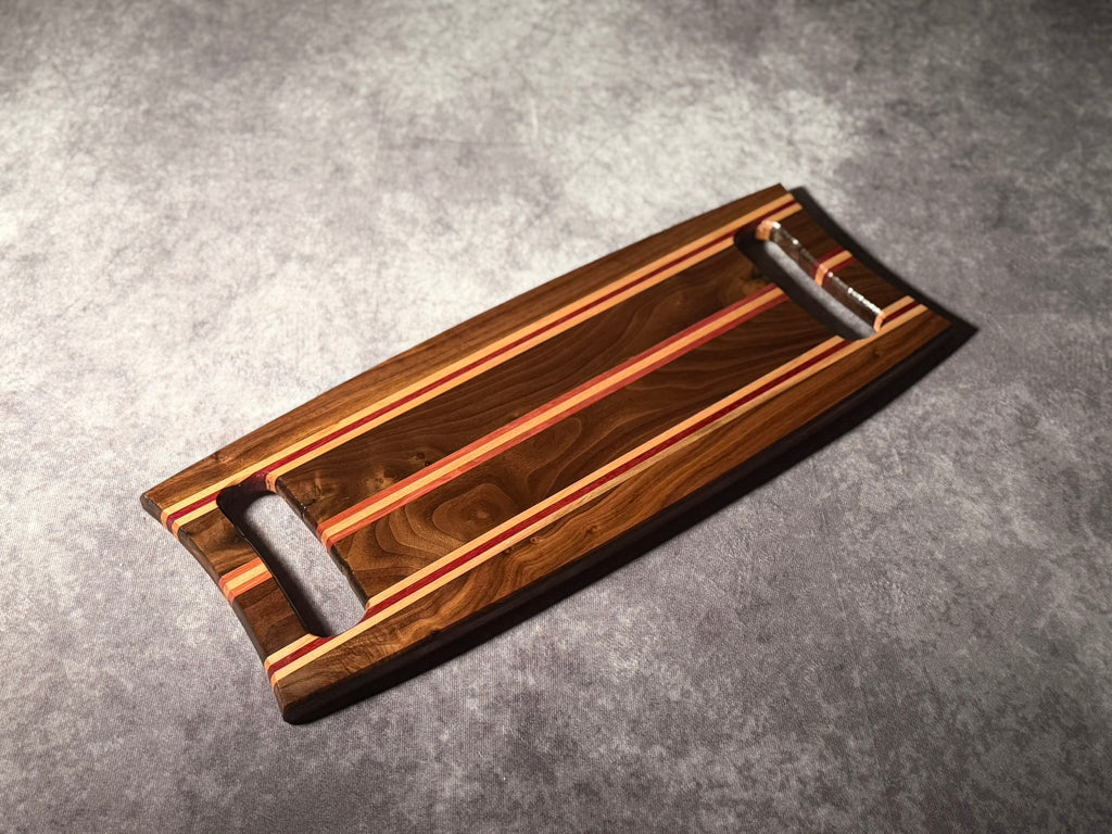 Black Walnut, Ambrosia Maple and Purple Heart Charcuterie Board