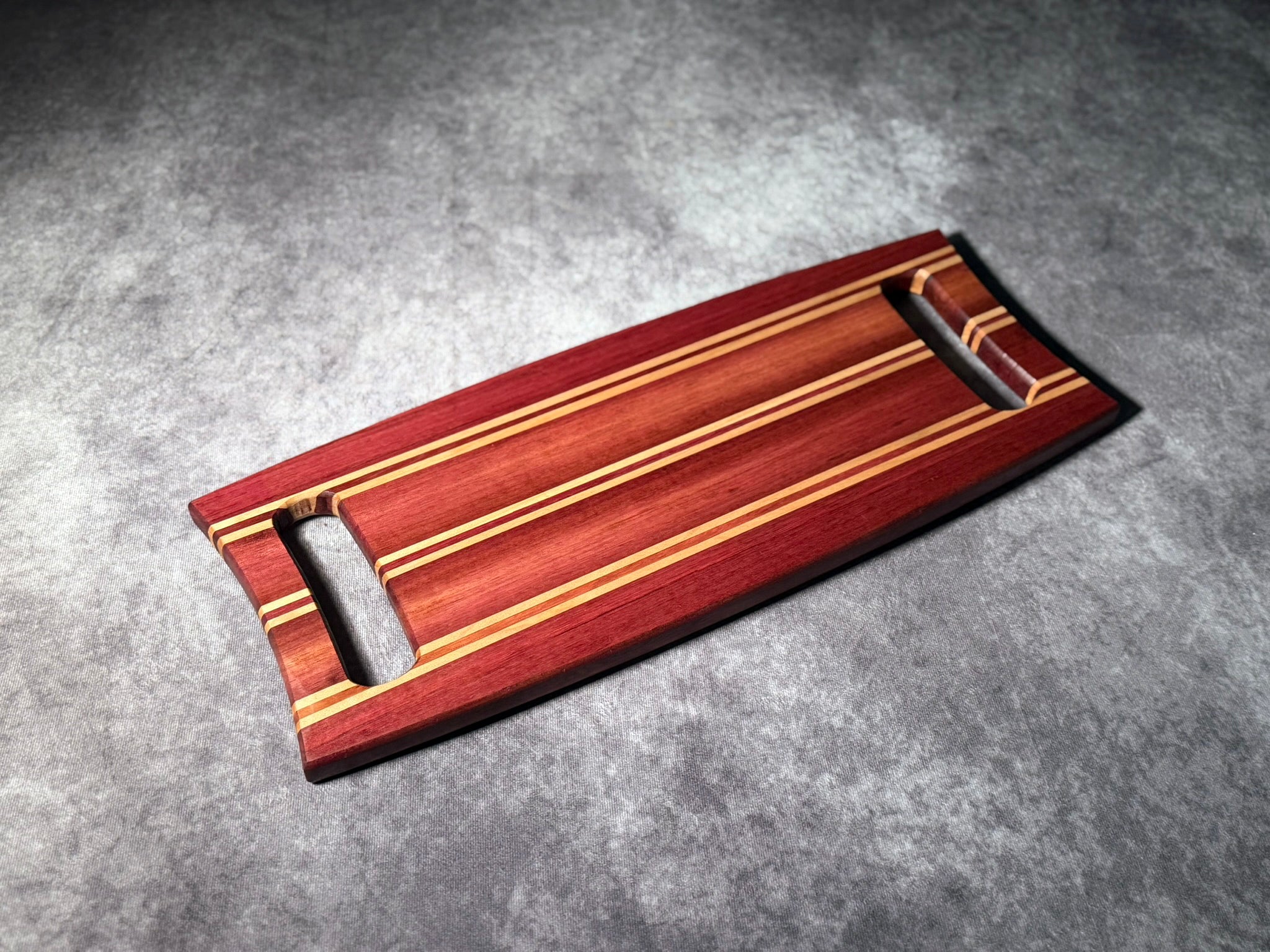 Black Walnut, Ambrosia Maple and Purple Heart Charcuterie Board