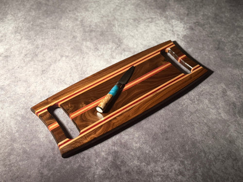 Black Walnut, Ambrosia Maple and Purple Heart Charcuterie Board