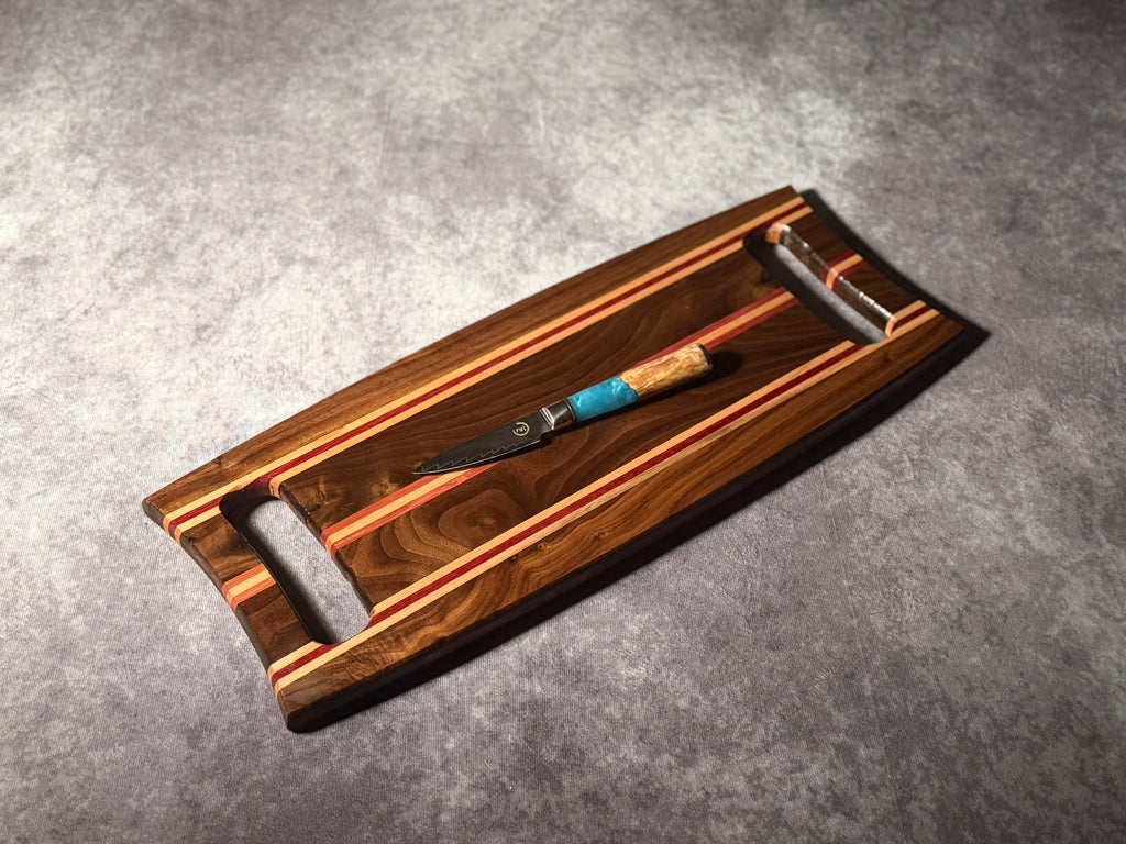 Black Walnut, Ambrosia Maple and Purple Heart Charcuterie Board