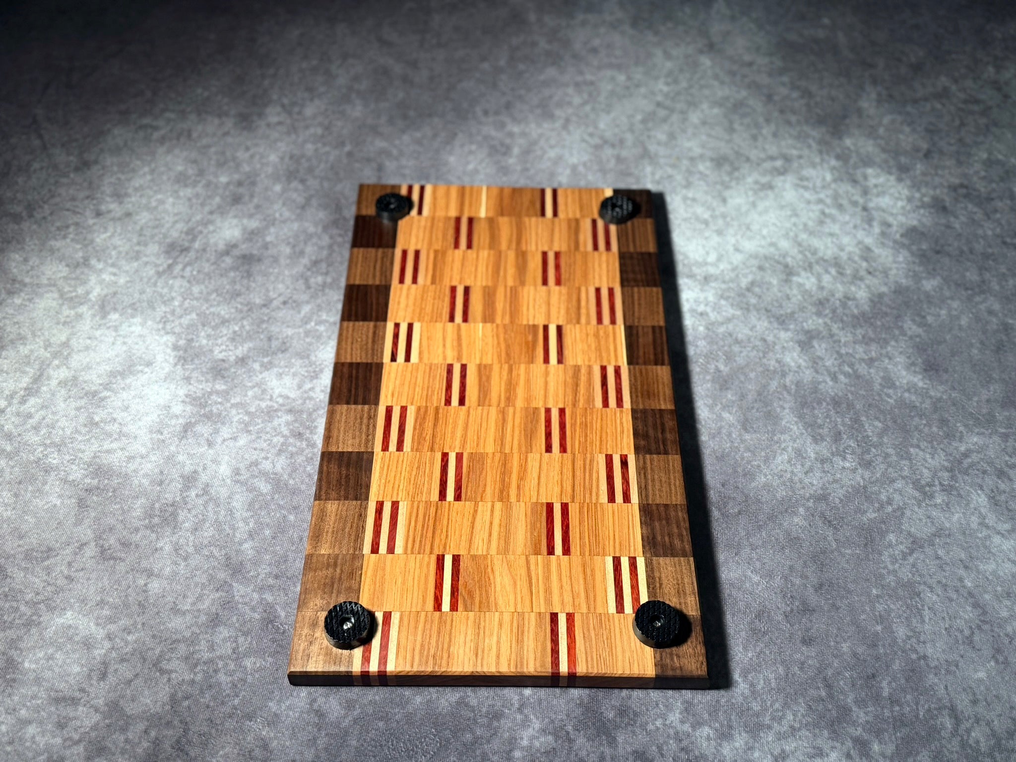 Black Walnut, Hickory, Padauk, and Ambrosia Maple Cutting Board