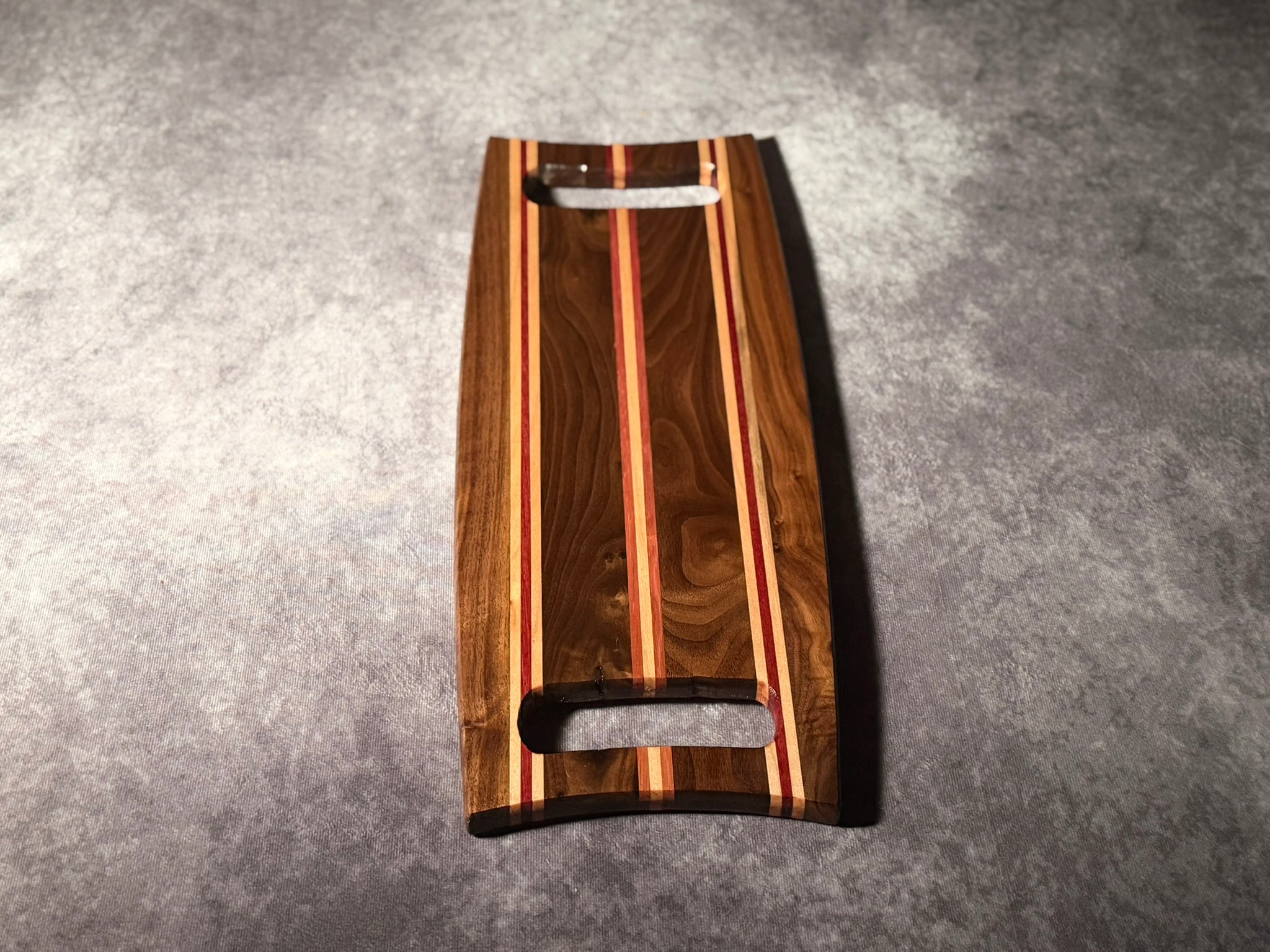 Black Walnut, Ambrosia Maple and Purple Heart Charcuterie Board