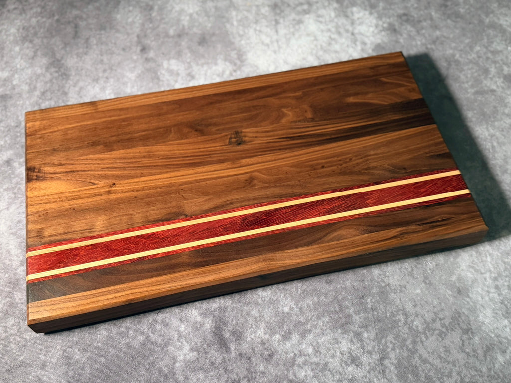 Large Black Walnut, Padauk, Ambrosia Maple Cutting Board