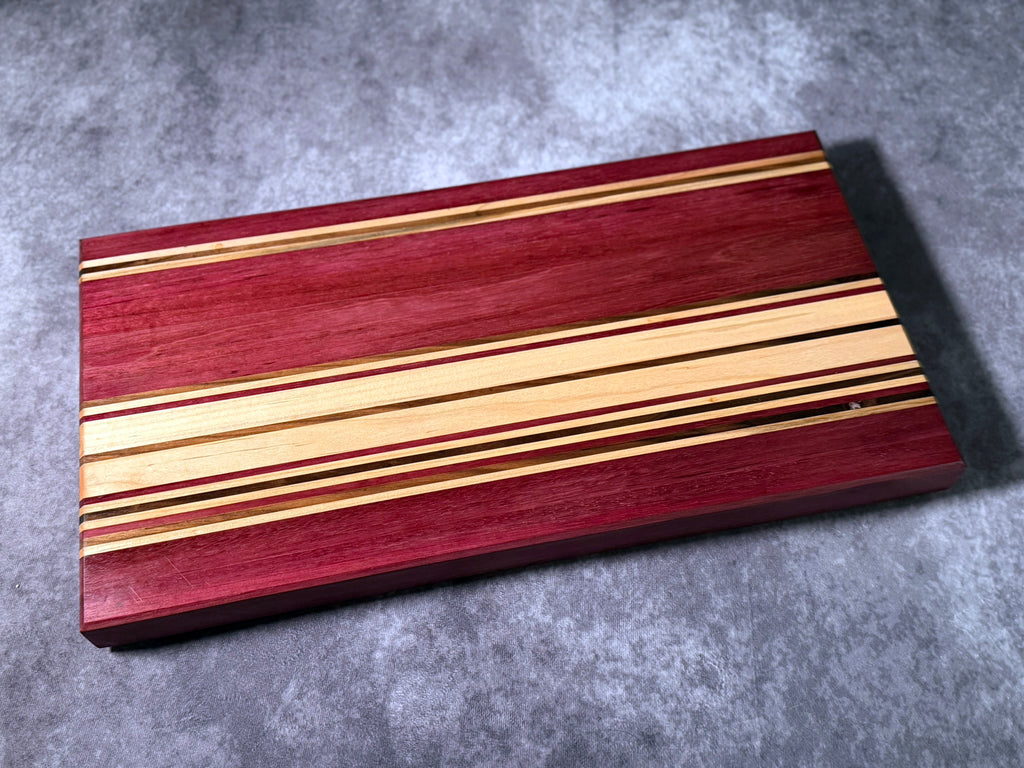 Large Black Walnut, Purple Heart, Ambrosia Maple Cutting Board
