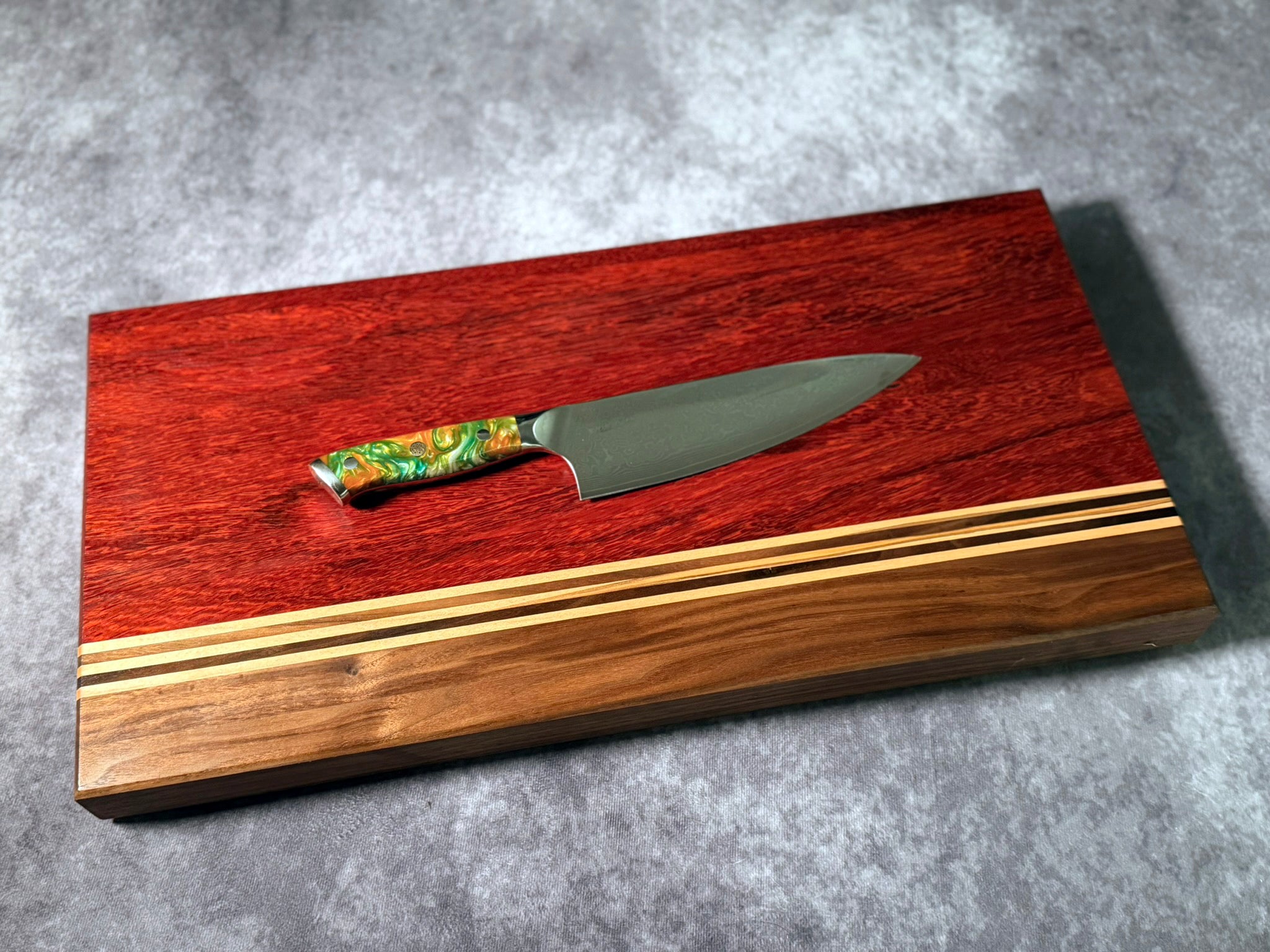 Large Black Walnut, Padauk, Ambrosia Maple Cutting Board