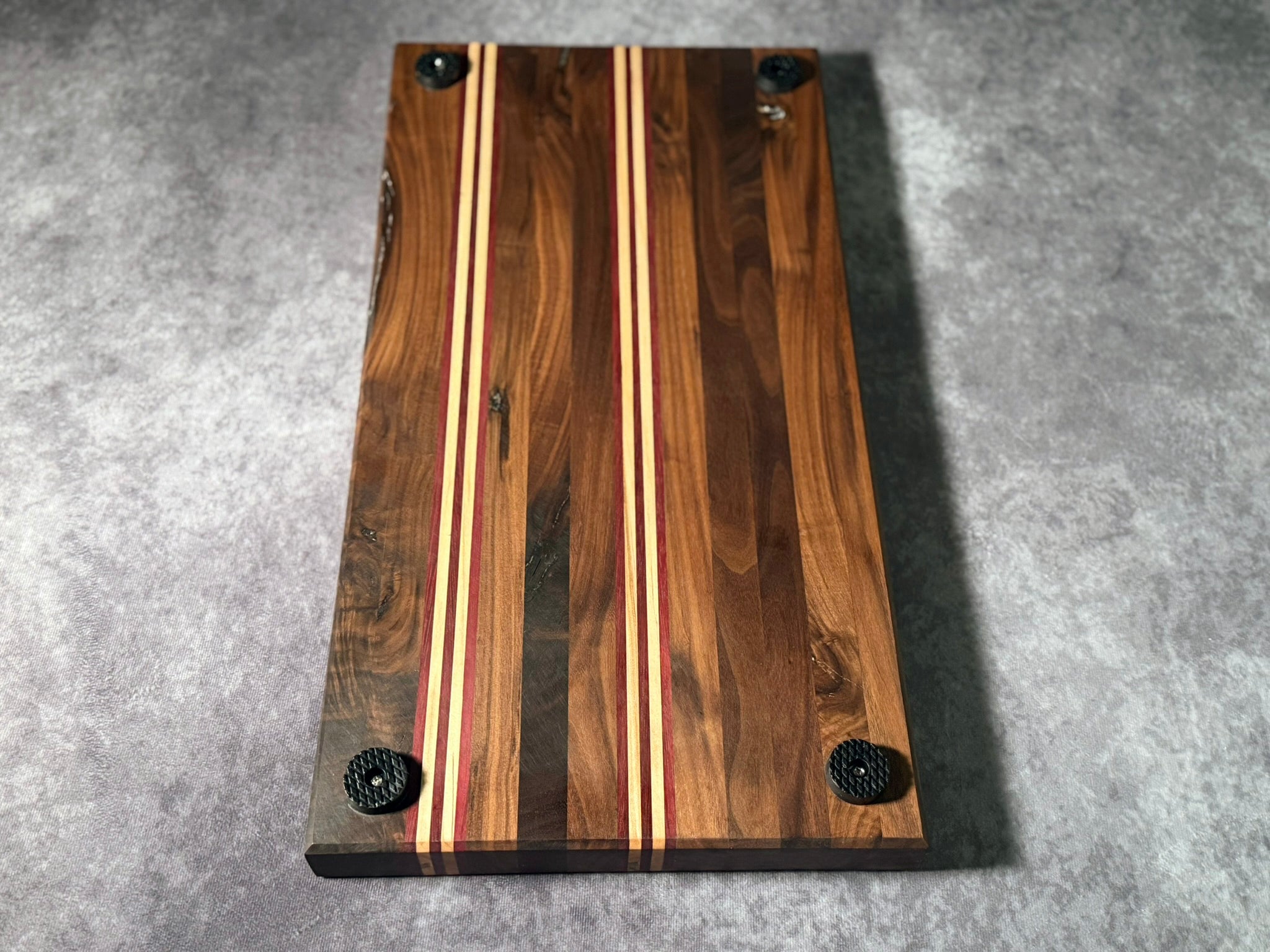 Large Black Walnut, Purple Heart, Ambrosia Maple Cutting Board