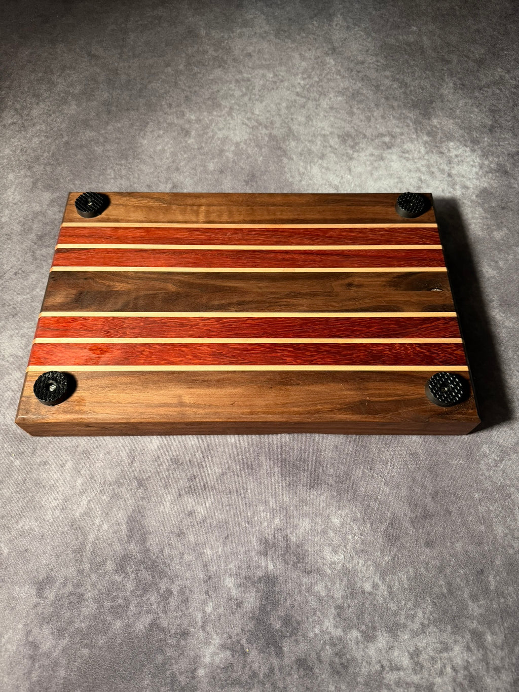 Black Walnut, Padauk, Ambrosia Maple Cutting Board