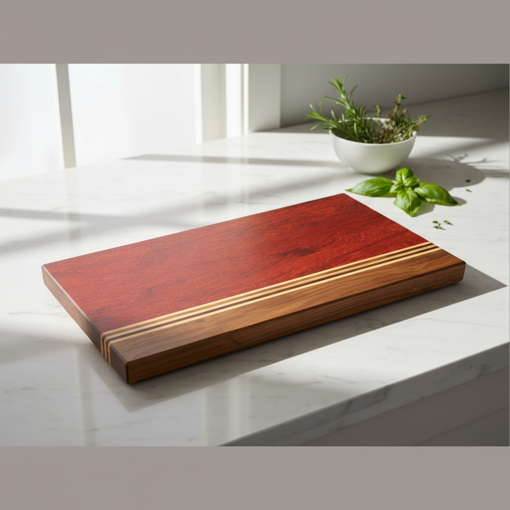 Large Black Walnut, Padauk, Ambrosia Maple Cutting Board