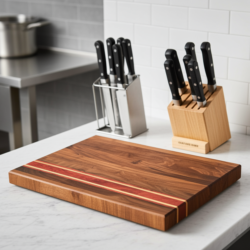 Large Black Walnut, Padauk, Ambrosia Maple Cutting Board